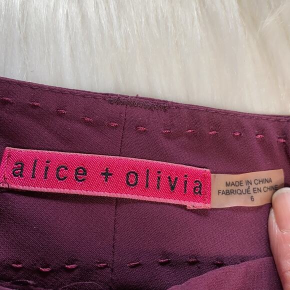 Alice + Olivia Plum Arthur Pant - Picture 9 of 10